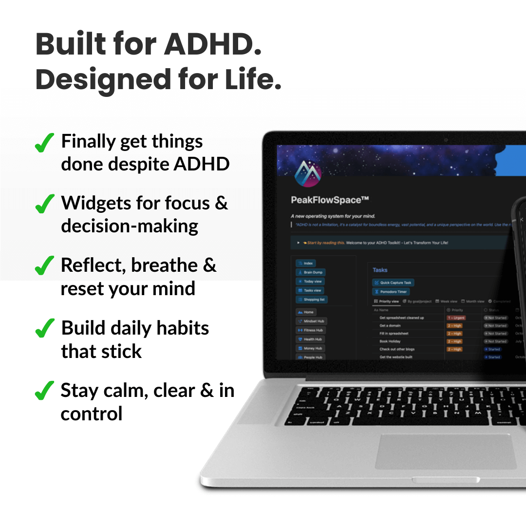 The PeakFlowSpace™ Bundle: ADHD Planner + All Add-Ons