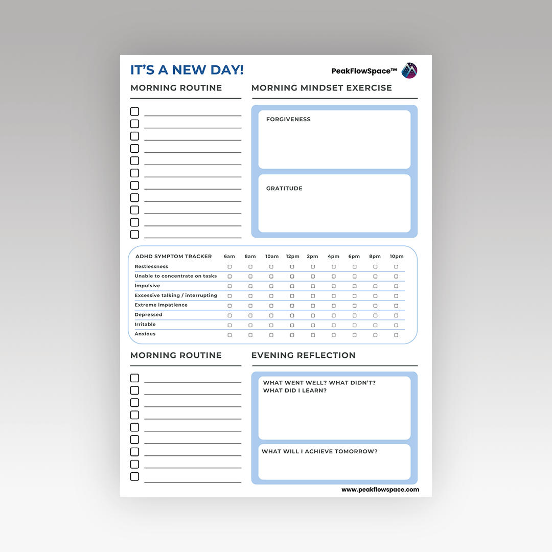 Printable Daily Mindset & Routine Sheet