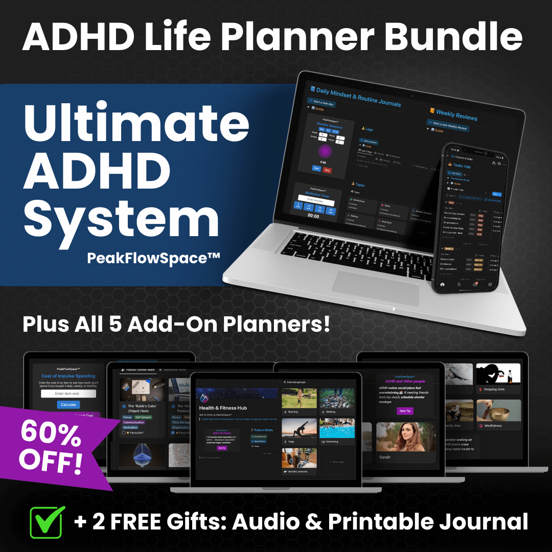 The PeakFlowSpace™ Bundle: ADHD Planner + All Add-Ons